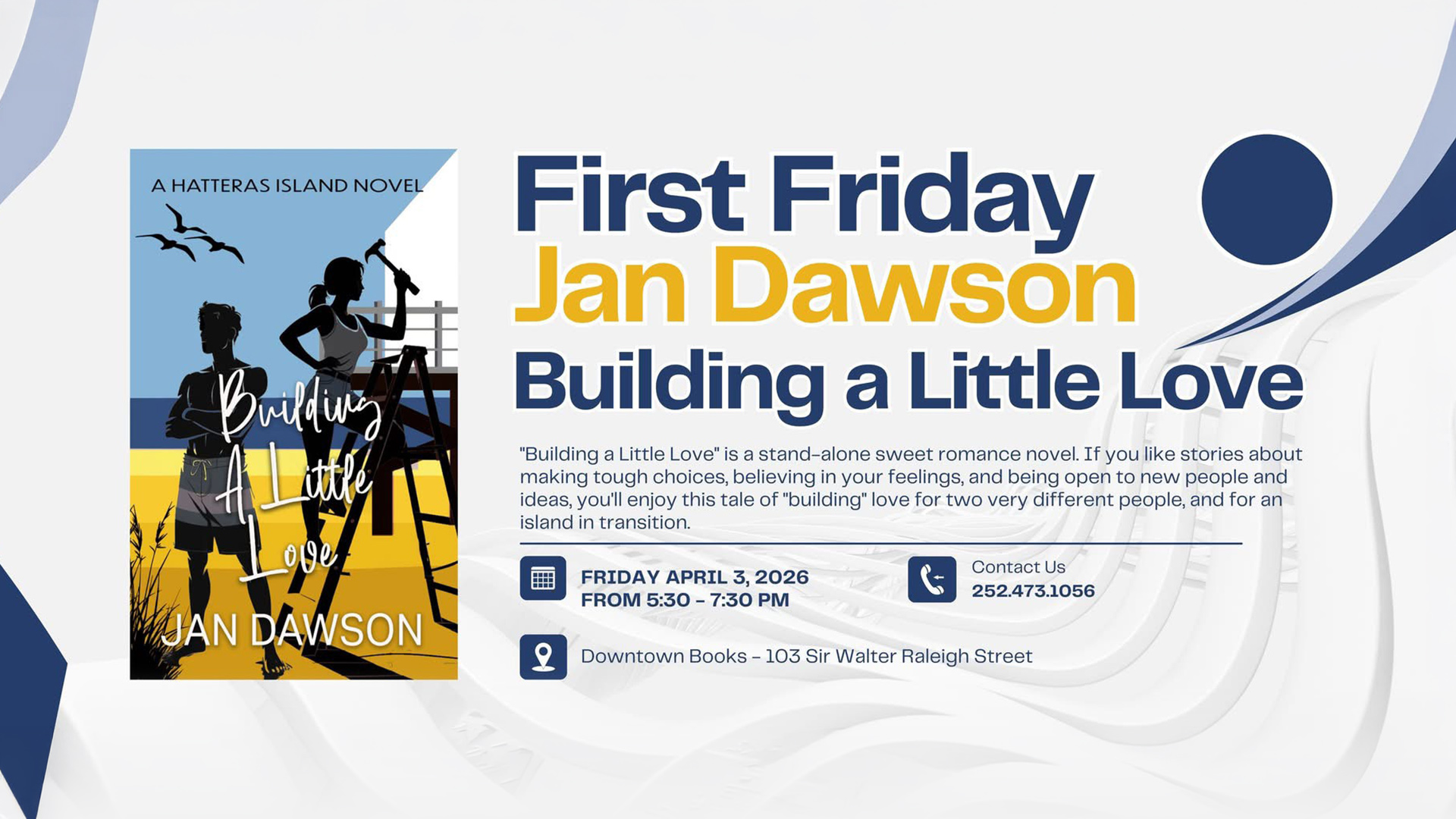 Jan Dawson book signing Downtown Books Manteo
